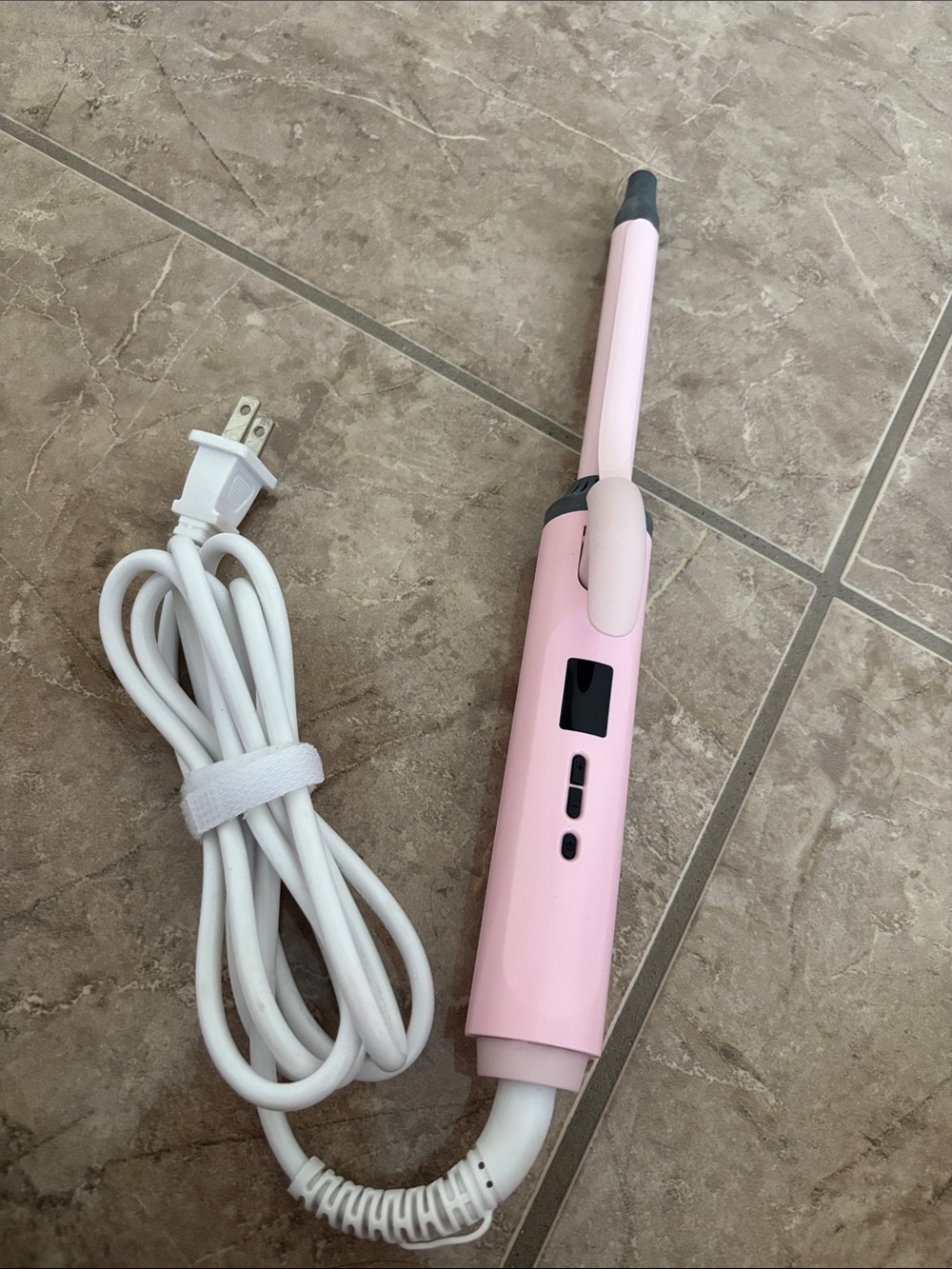 Pink Curling Wand with Digital Display